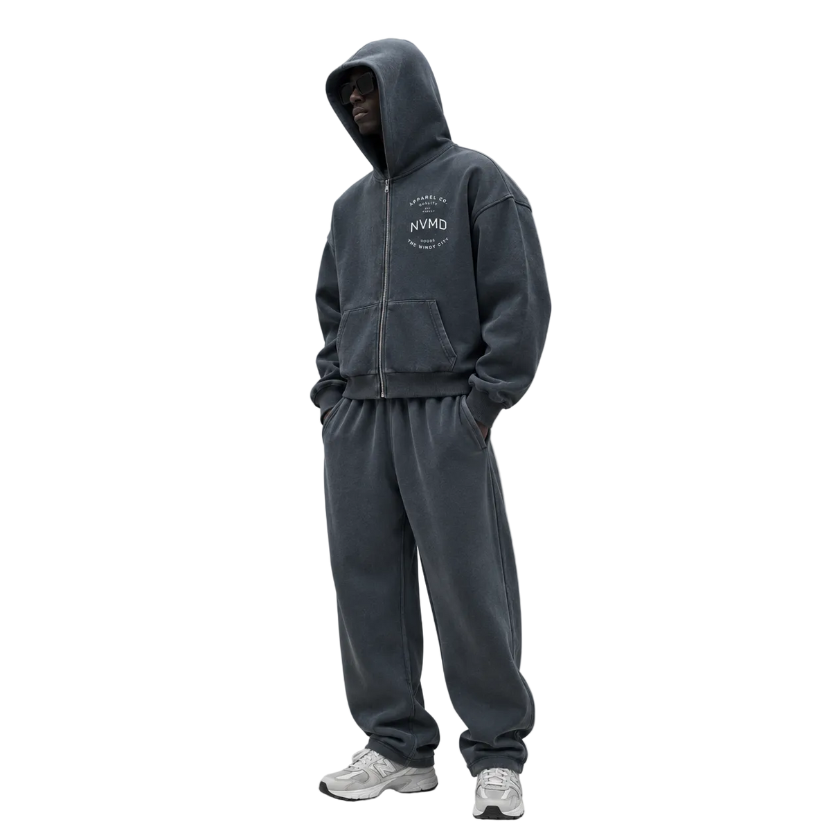Unisex Windy City Mineral Wash Zip Boxy Full Zip Hoodie