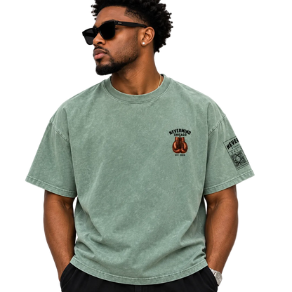 “THE CHAMP” Snow Washed Oversized Cotton T-Shirt