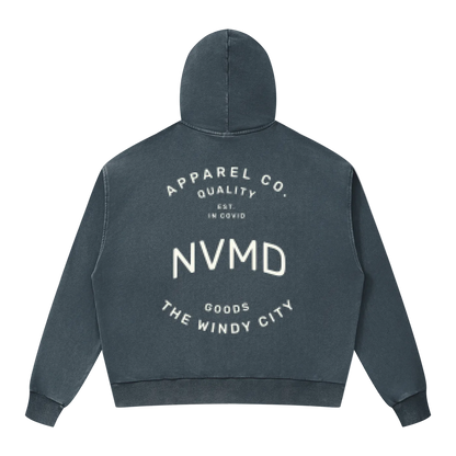 Unisex Windy City Mineral Wash Zip Boxy Full Zip Hoodie
