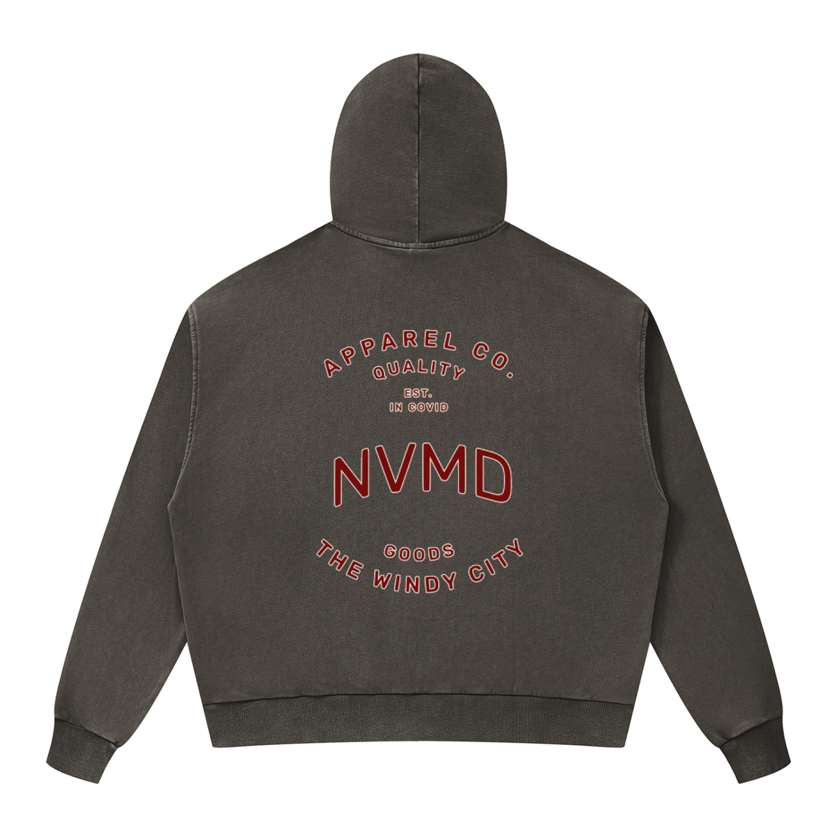 Unisex Windy City Mineral Wash Boxy Full Zip Hoodie