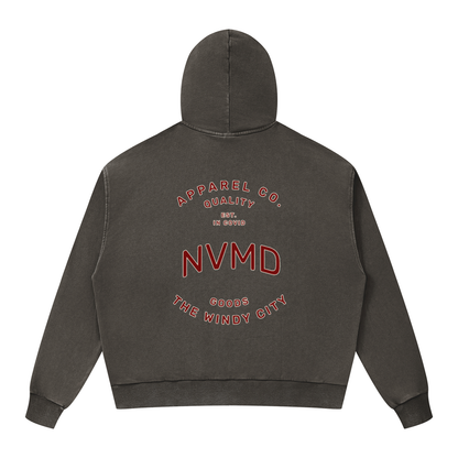 Unisex Windy City Mineral Wash Boxy Full Zip Hoodie