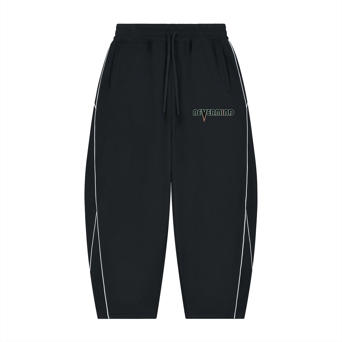 Nevermind Piping Fleece Barrel Leg Sweatpants