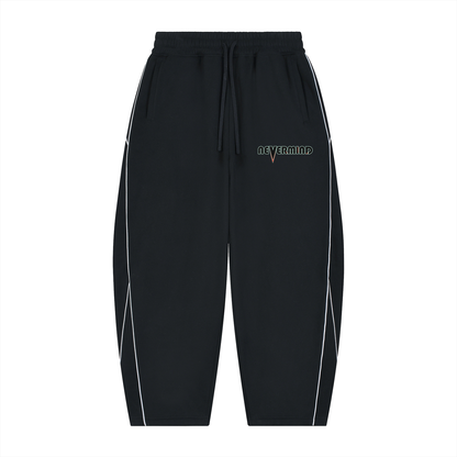 Nevermind Piping Fleece Barrel Leg Sweatpants