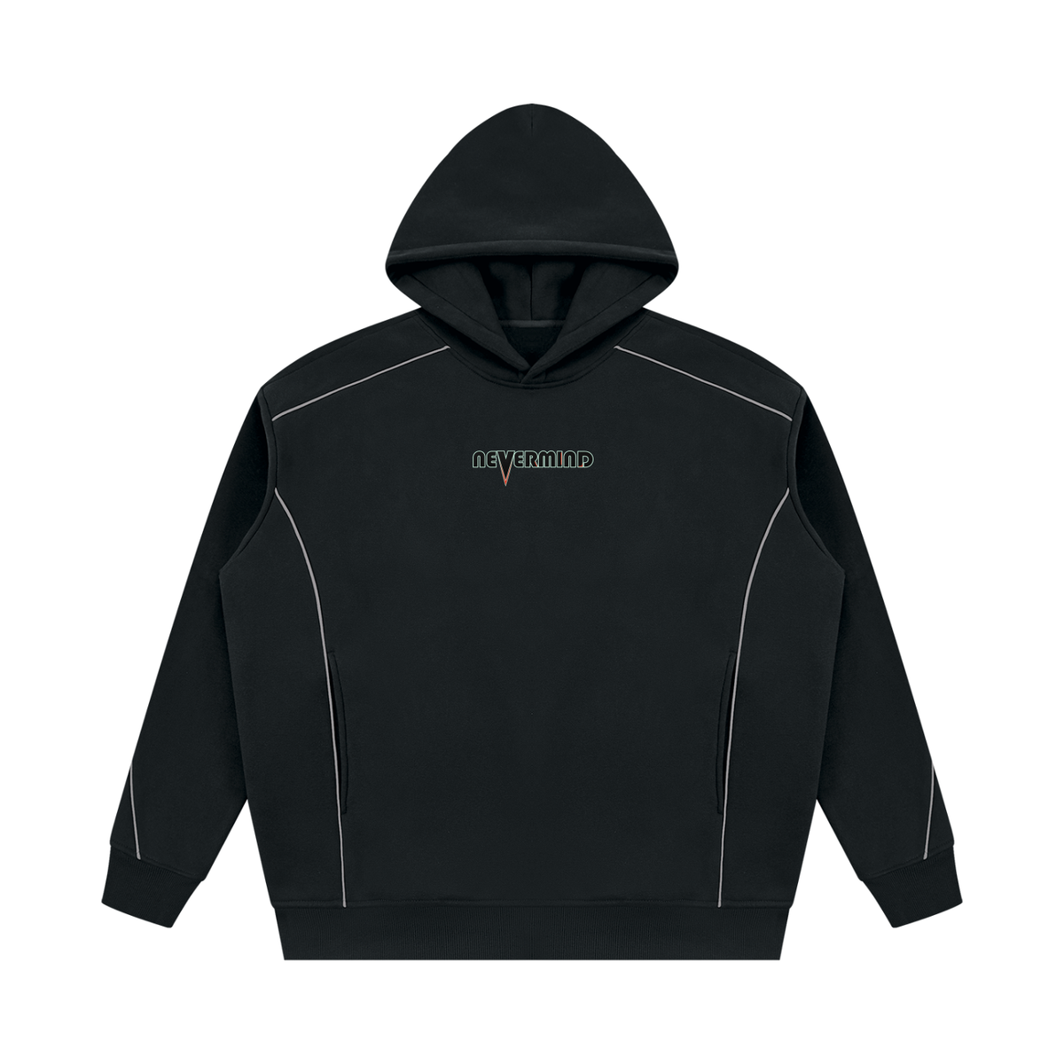Nevermind Oversized Piping Fleece Hoodie