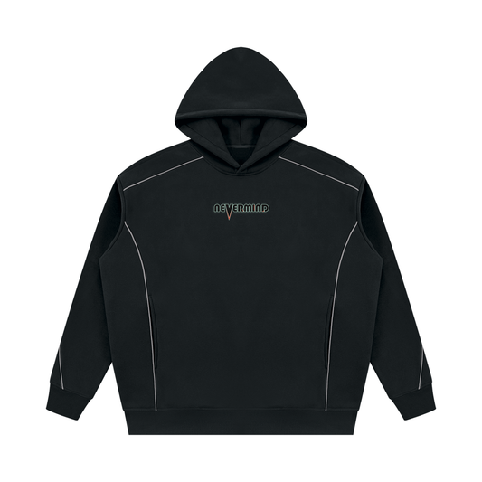 Nevermind Oversized Piping Fleece Hoodie